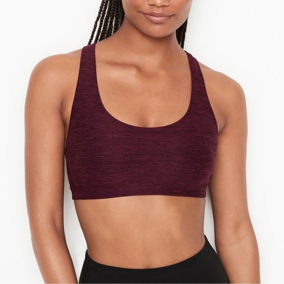 Victoria's Secret Other - Victorias Secret Lightly Lined Strappy Crossback Sports Bra Large Burgundy New